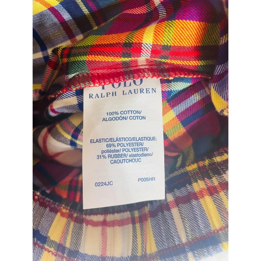 Polo Ralph Lauren Pajama Pants Mens Large Multi Color Plaid NWT Cotton Sleepwear